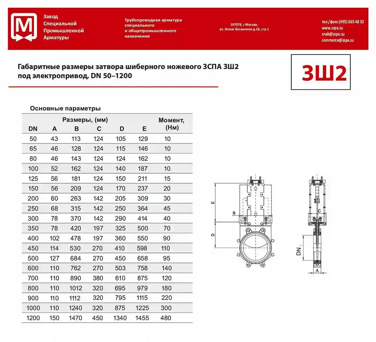 Задвижки шиберные